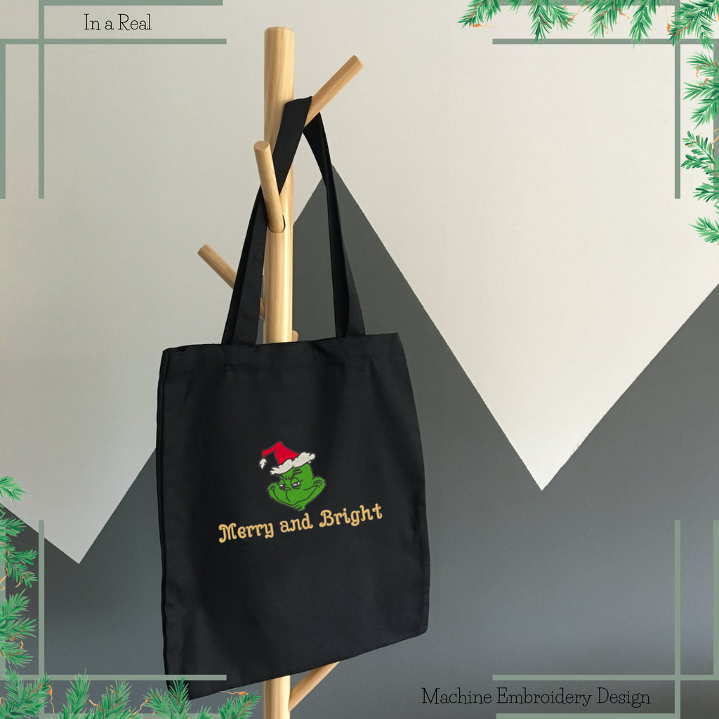 Grinch Character Merry and Bright - Photo Stitches