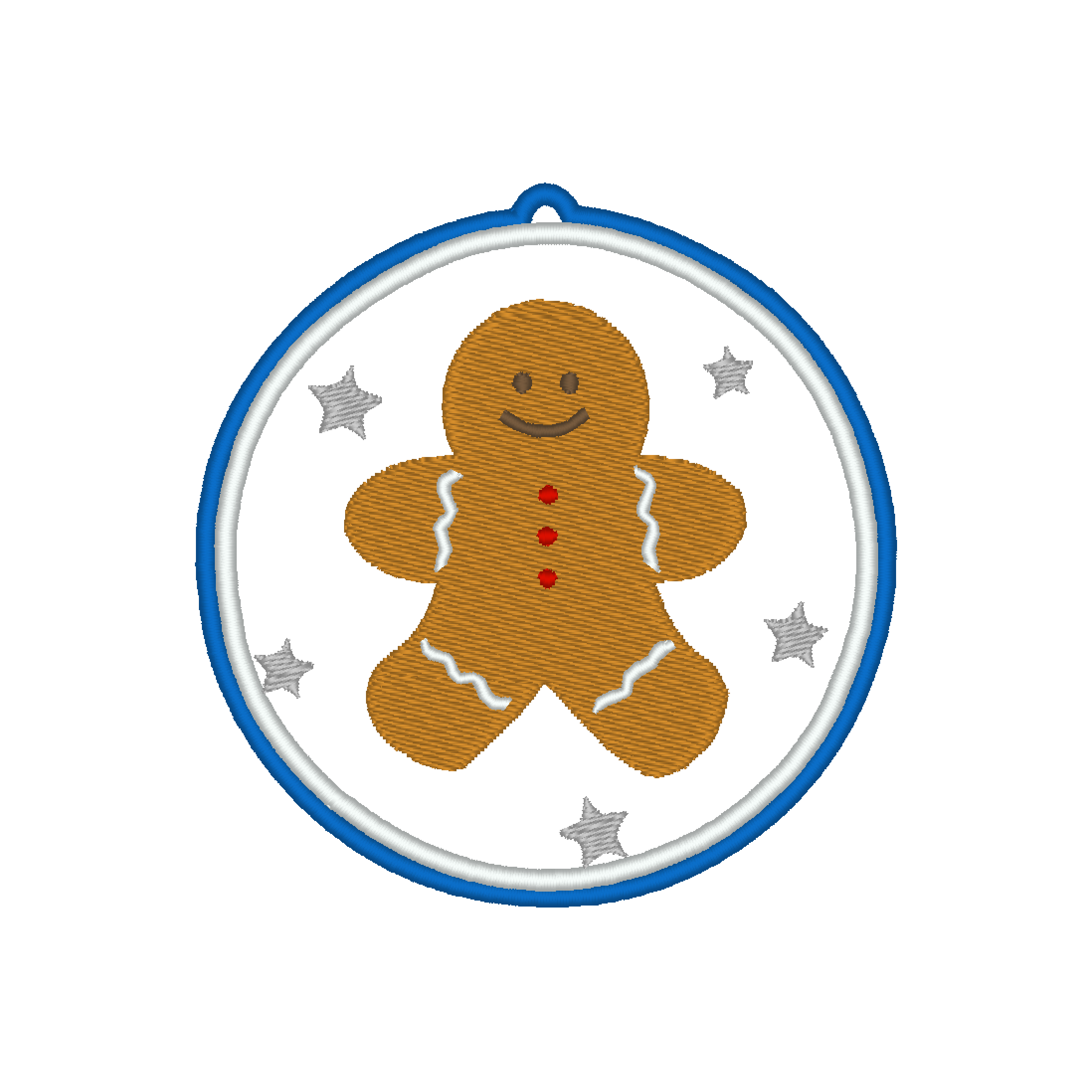 Christmas Bauble Applique featuring Gingerbread - Photo Stitches