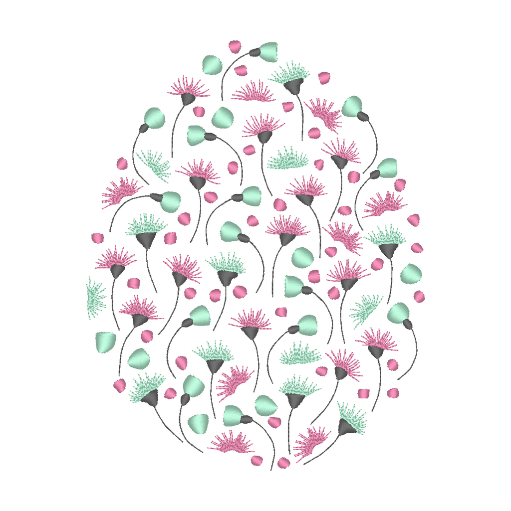 A colorful Easter egg adorned with intricate floral patterns