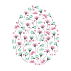 A colorful Easter egg adorned with intricate floral patterns