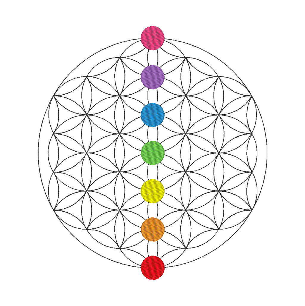 Embroidery design featuring the Flower of Life, perfect for creating intricate and spiritual patterns in your designs