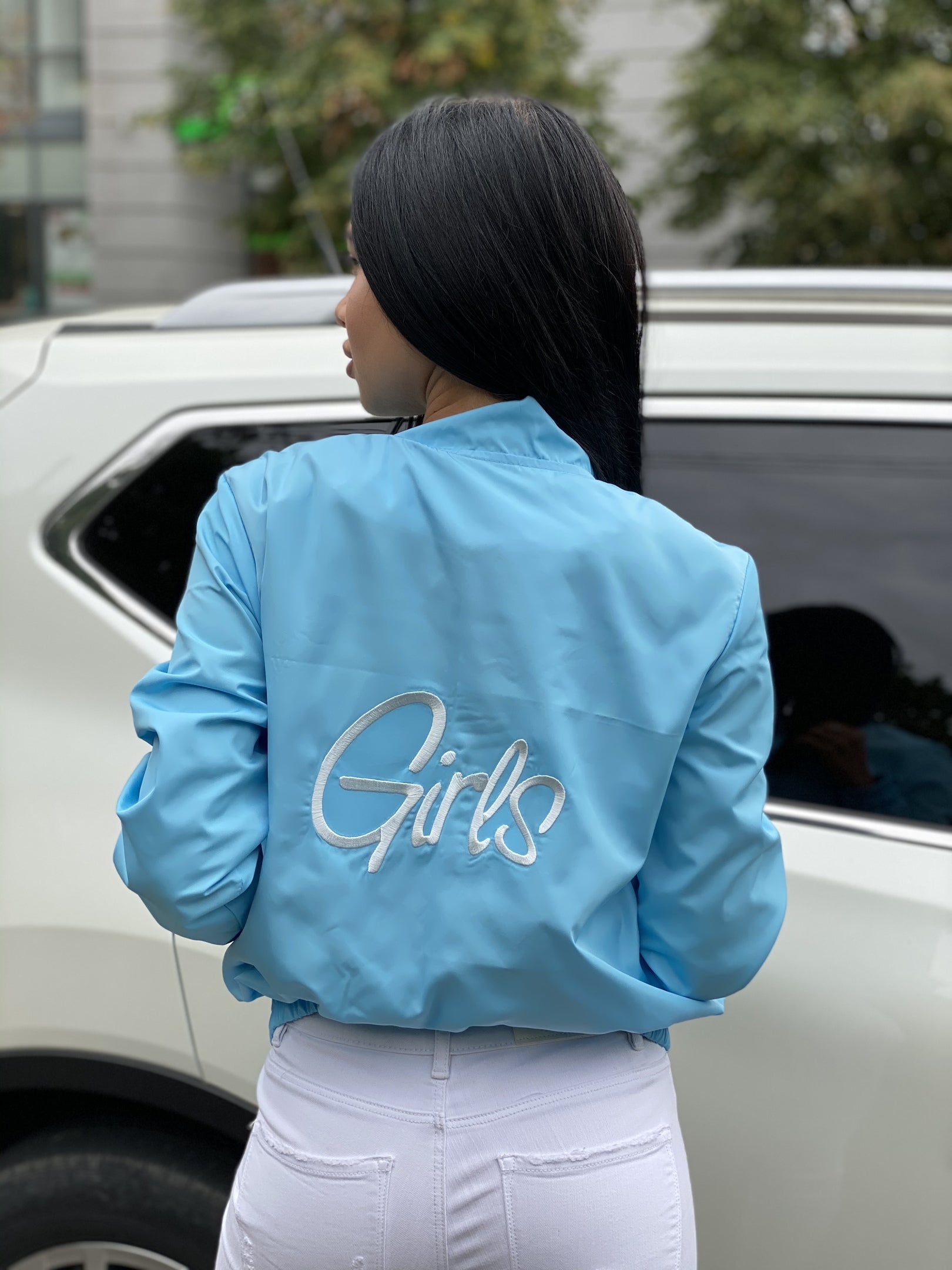 Detailed girls' design embroidery for clothing, bringing a fun and creative touch to your apparel.