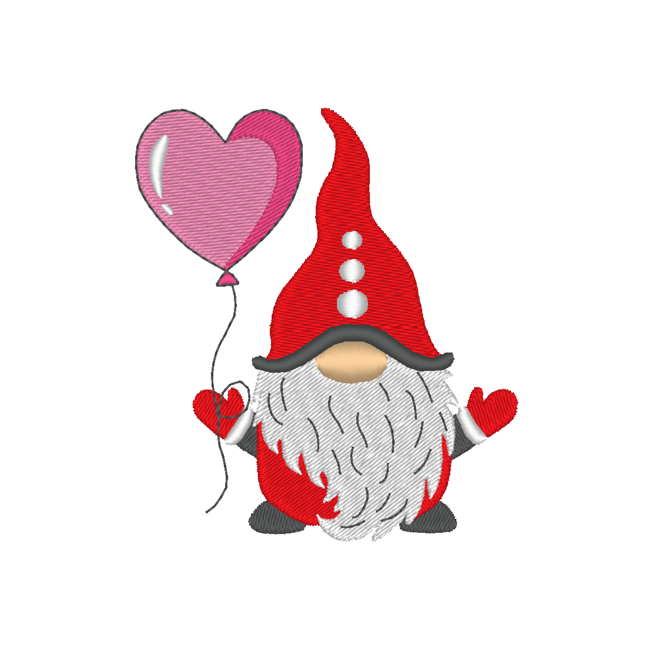 Gnome with Heart Balloon - Photo Stitches