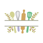Kitchen Utensils Split Frame Monogram - Photo Stitches