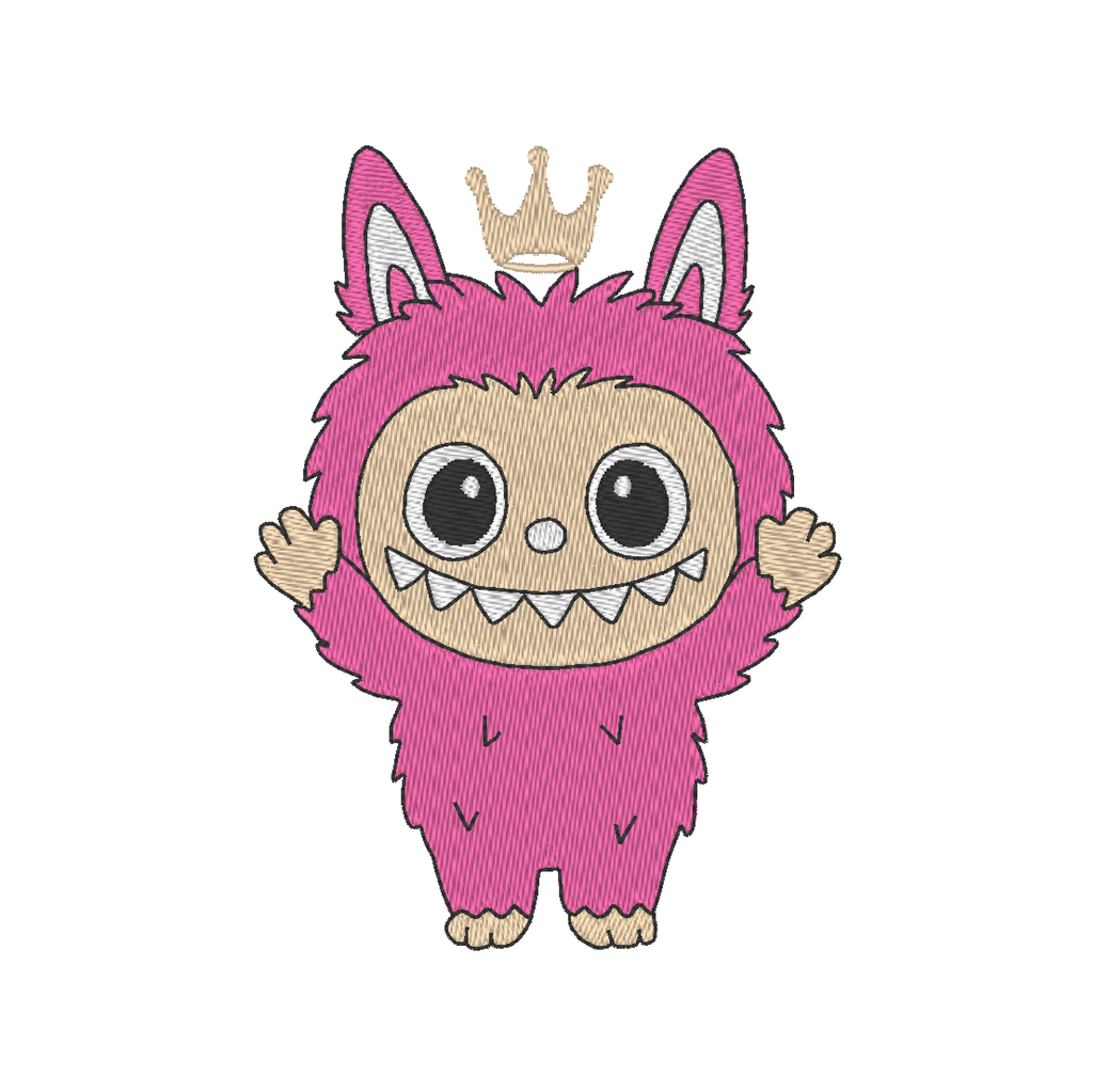  Labubu with Crown Machine Embroidery Design in a program