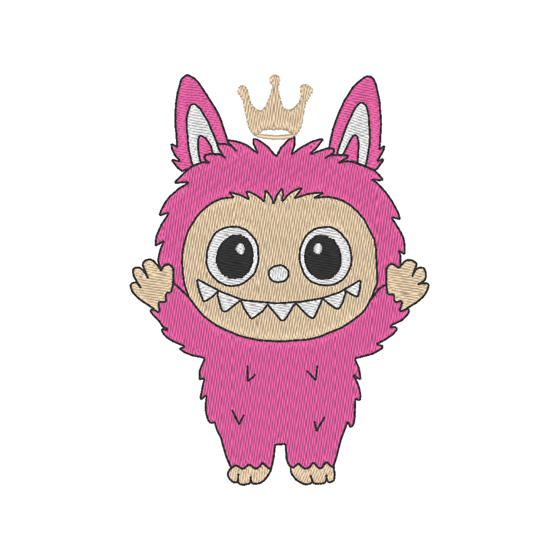  Labubu with Crown Machine Embroidery Design in a program