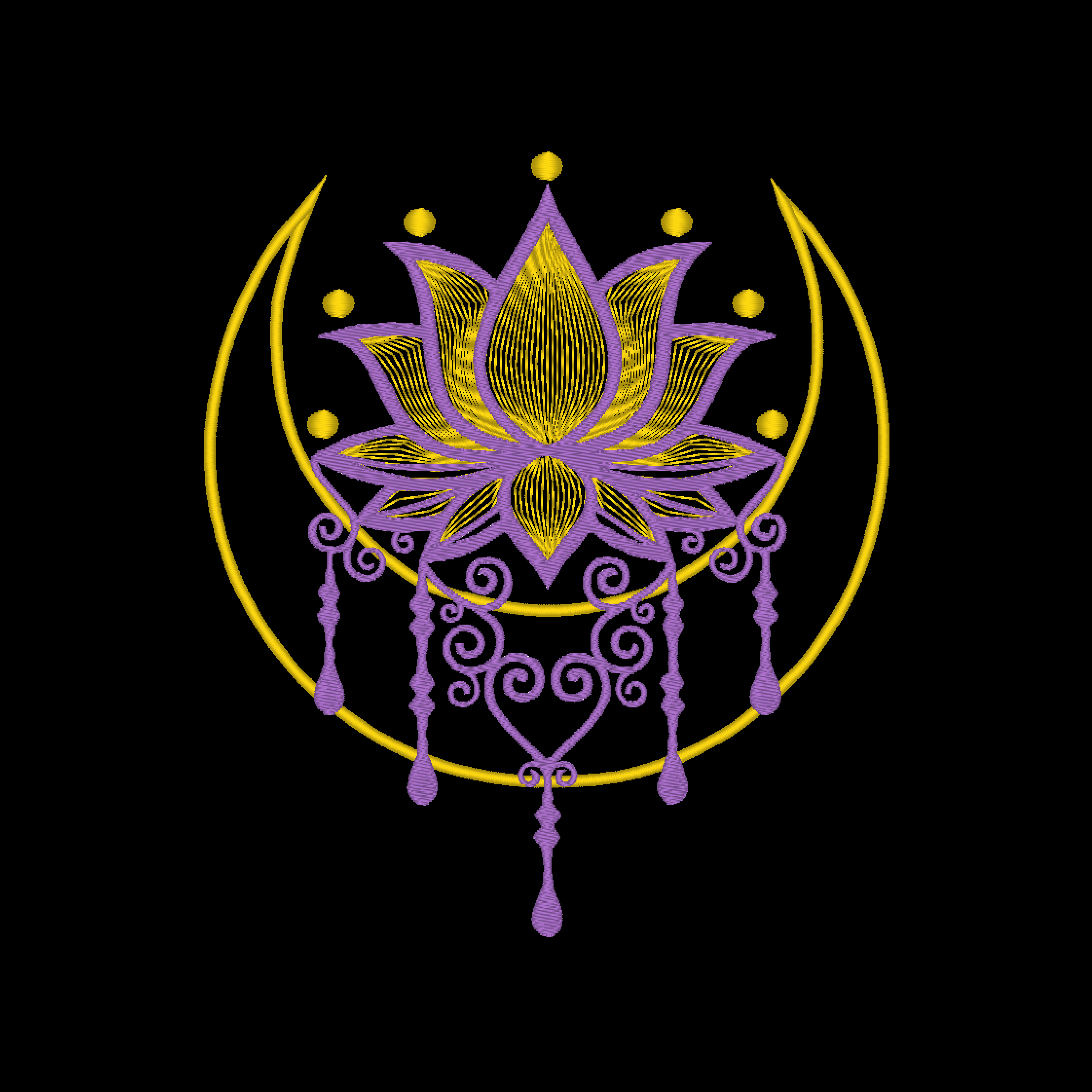 Lotus Flower Machine Embroidery Design