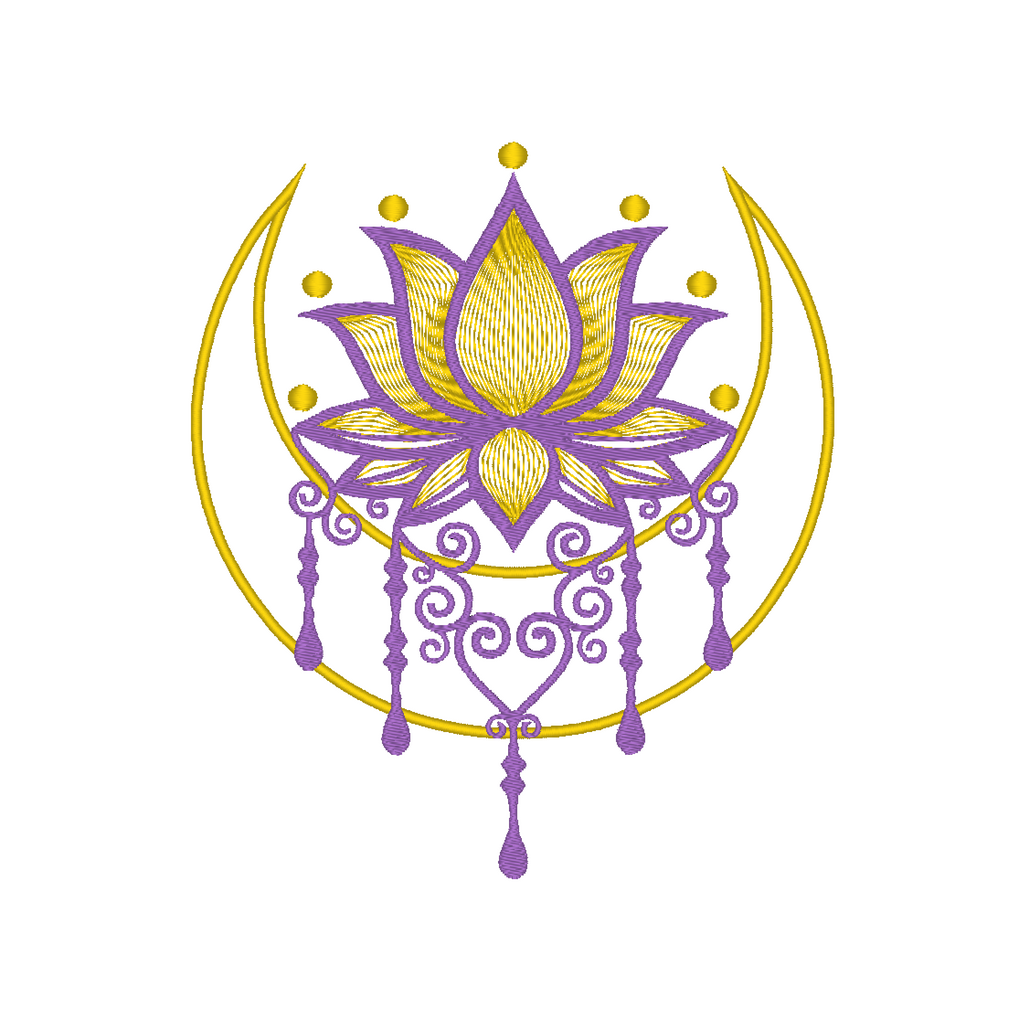 Lotus Flower Machine Embroidery Design