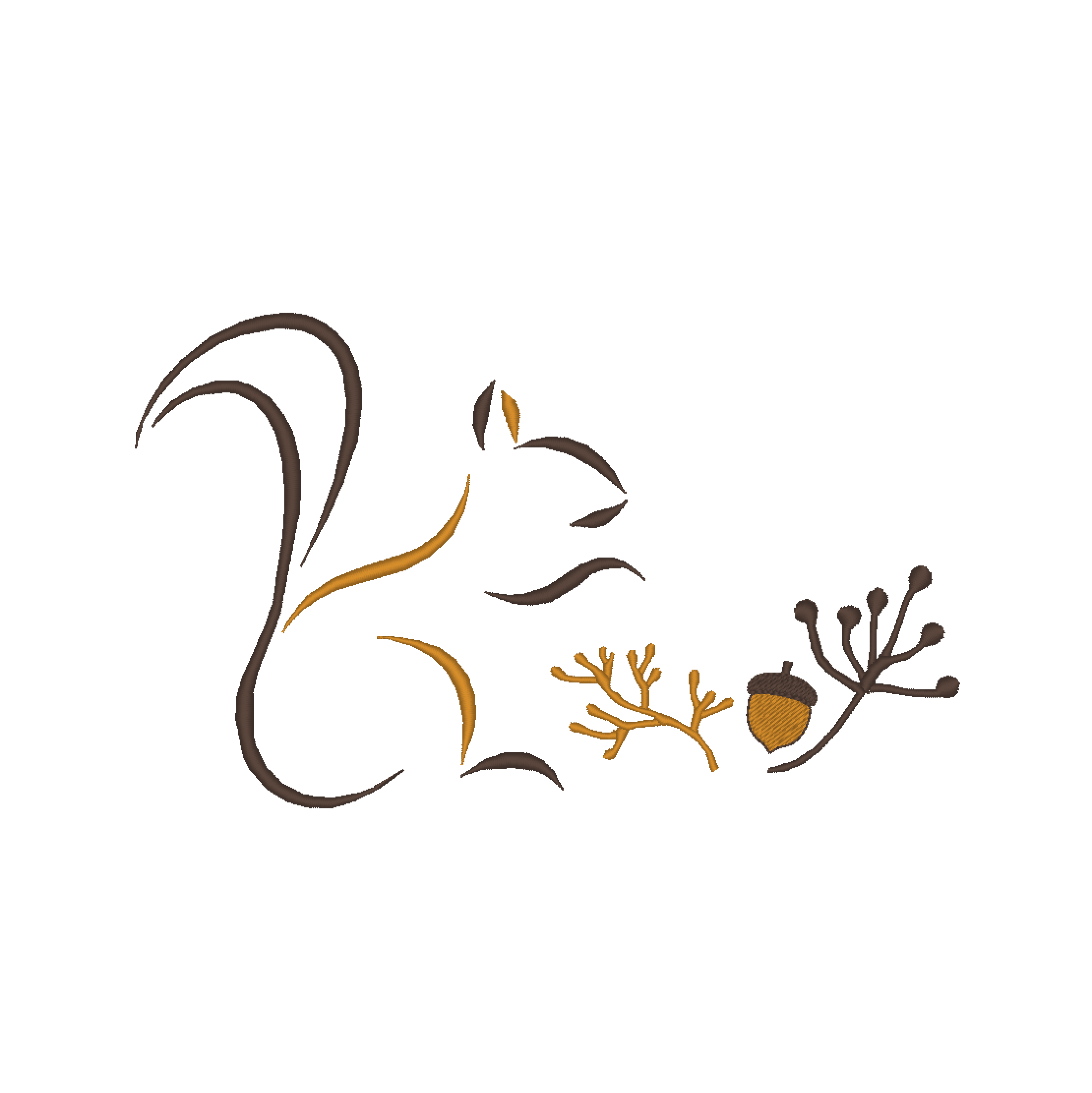 Squirrel hides the acorn - Photo Stitches