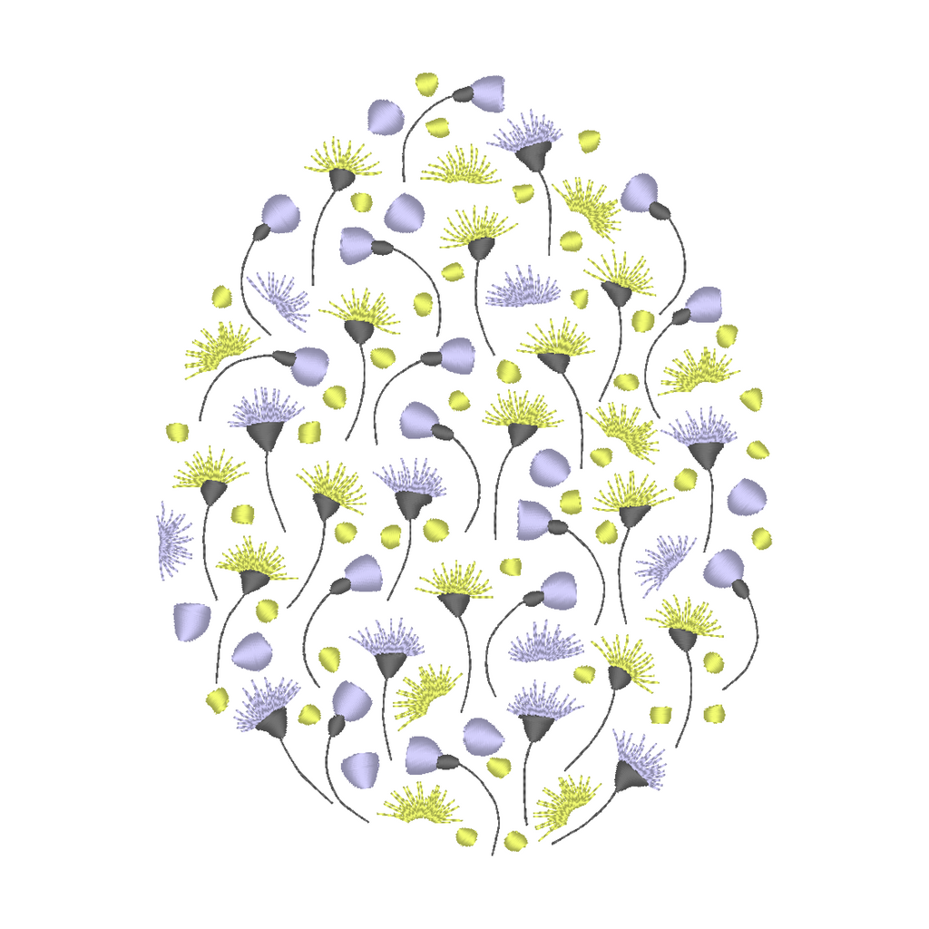 A colorful Easter egg adorned with intricate floral patterns