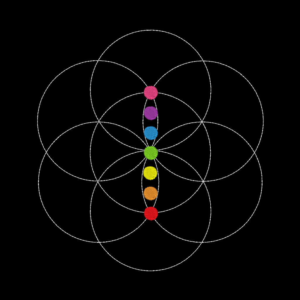 Detailed Seed of Life embroidery design, perfect for incorporating harmony and balance into your creative work.