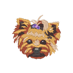 Yorkshire Terrier face machine embroidery design