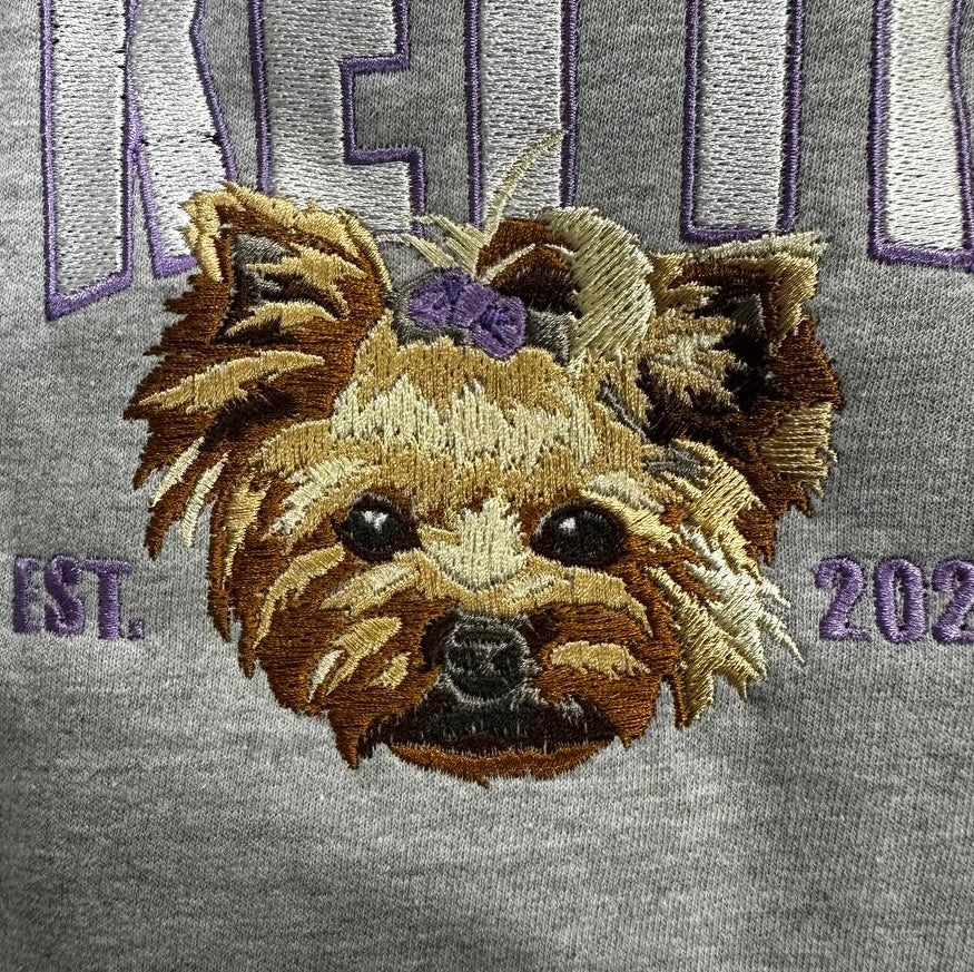 Yorkshire Terrier face machine embroidery design