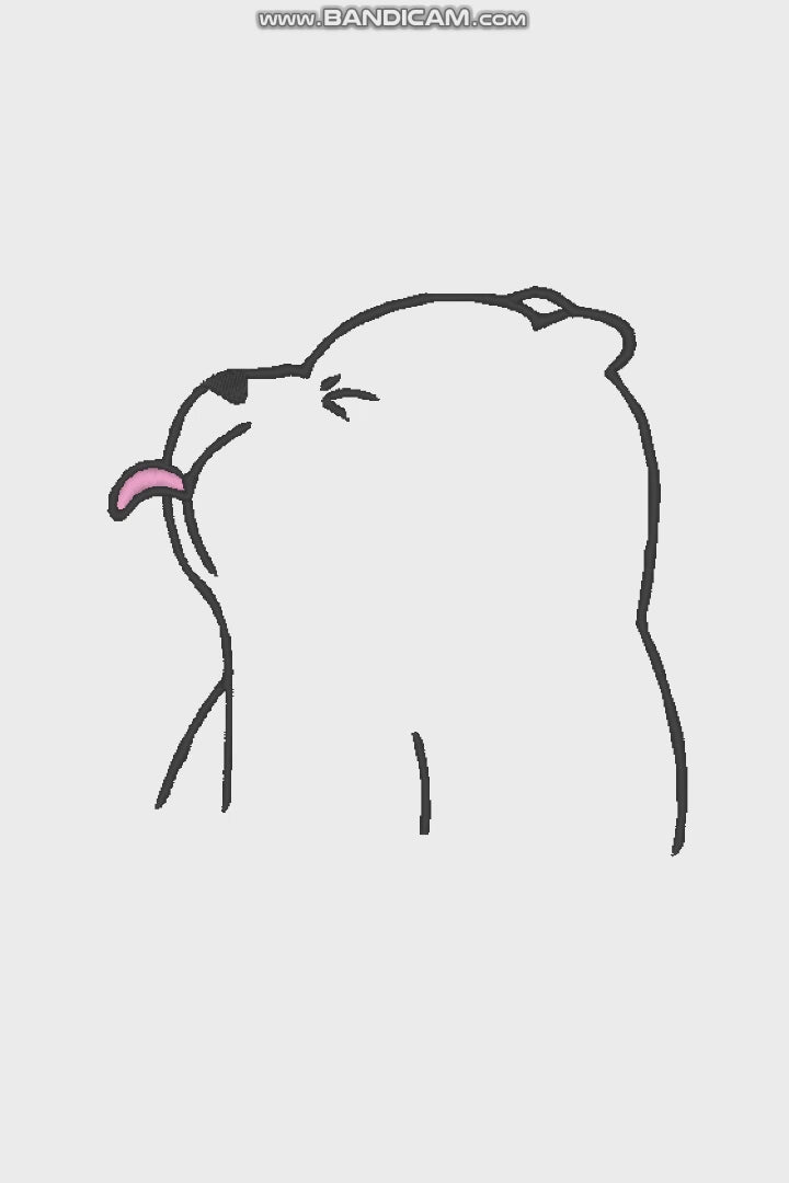 Ice bear shows tongue
