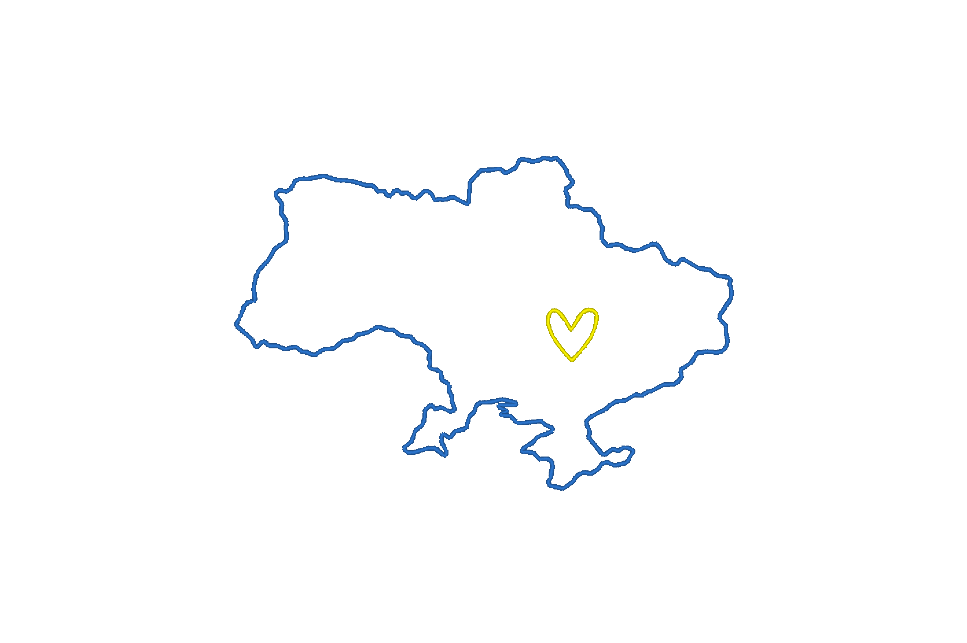 Ukraine map outline Heart - Photo Stitches
