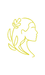 Woman face with flower line art - Photo Stitches