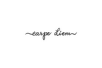 Embroidery design with the phrase 'Carpe diem' written in stylish lettering