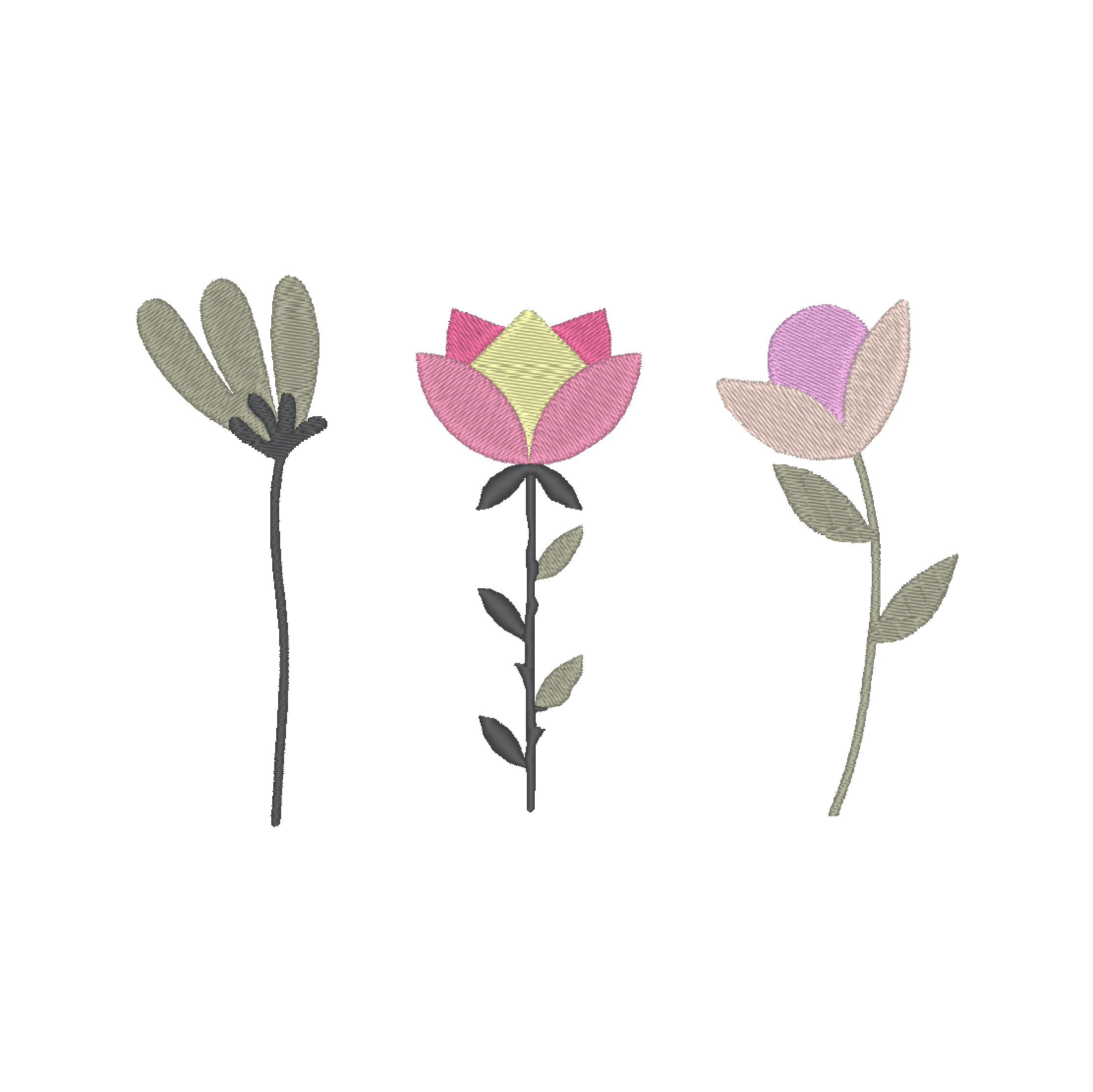 Three Flowers - Photo Stitches