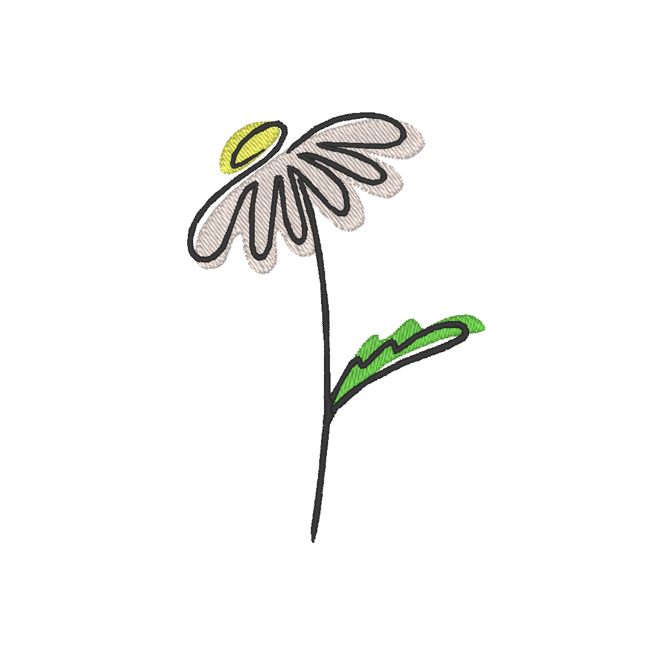 Chamomile machine embroidery design